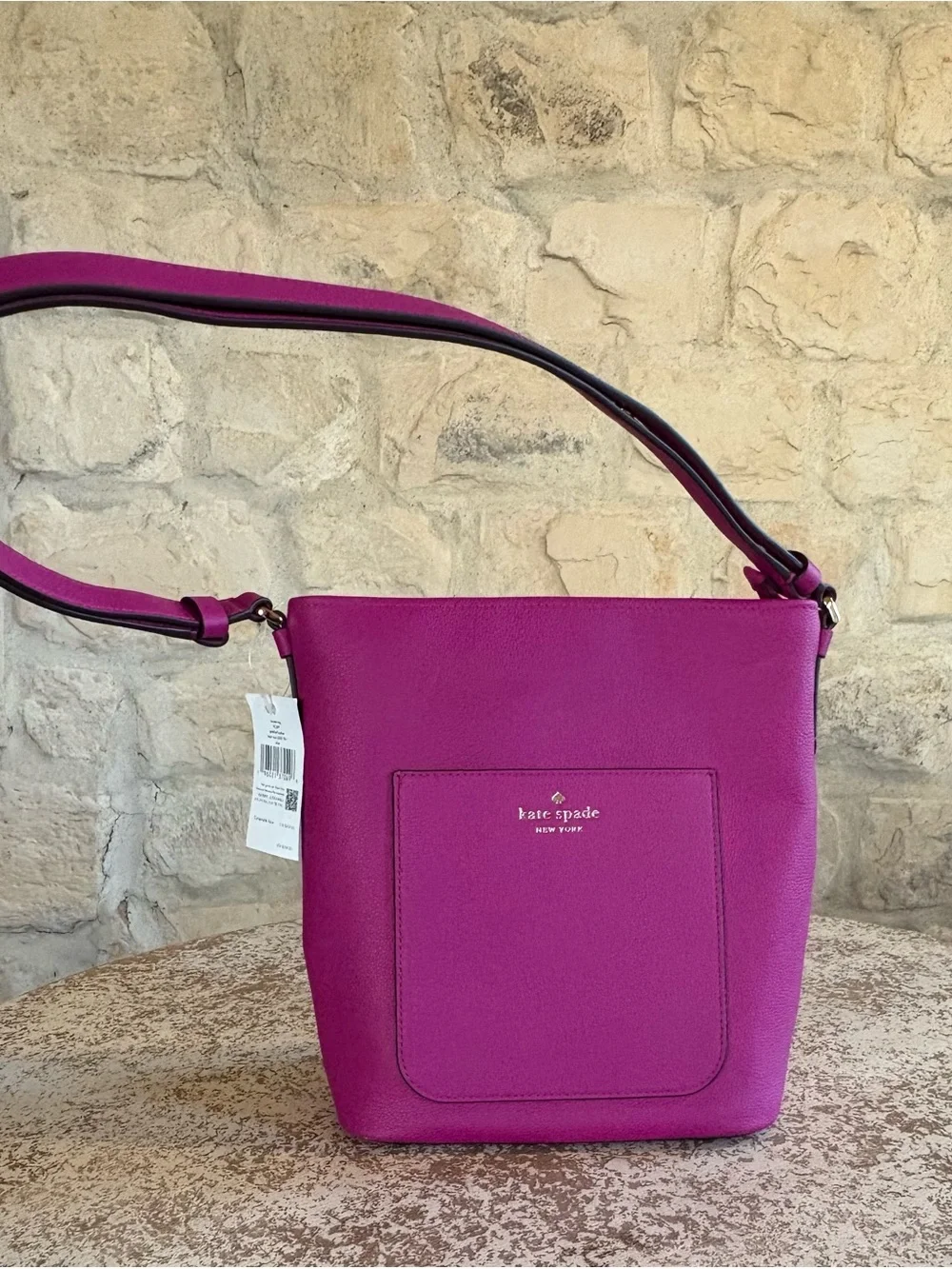 kate spade Fuchsia Pebbled Leather Crossbody Bag